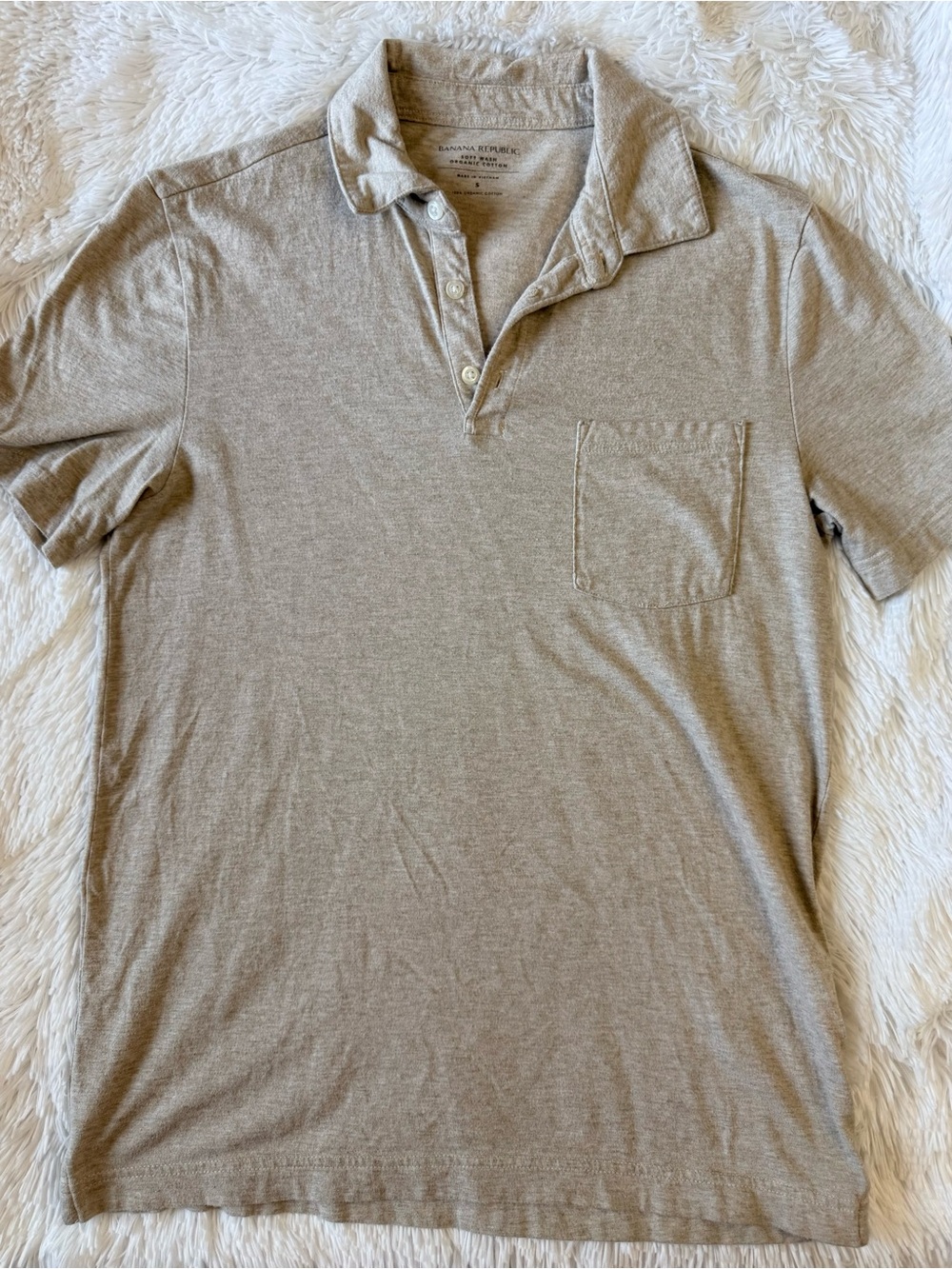 Banana Republic Men’s Light Tan Polo with Chest Pocket